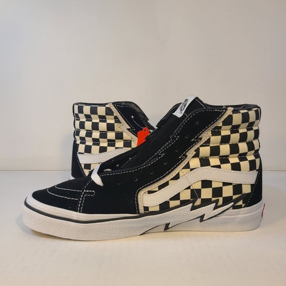 Vans Sk8-Hi Lightning Bolt Checkerboard Sneakers Mens Size 9.5 | Women's Size 11 - Picture 5 of 9